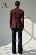Burgundy Blazer with Black Tailored Trousers | Vintage Men's Formal Outfit