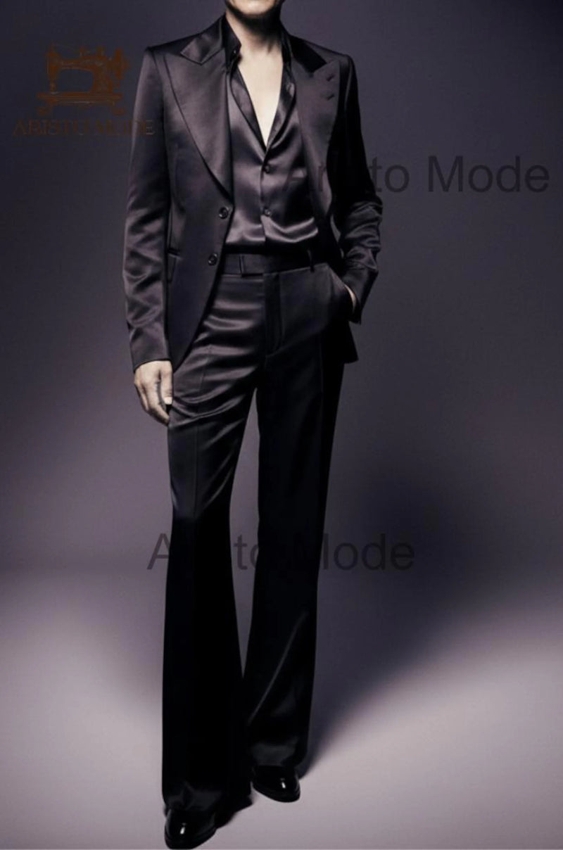 Vintage Men’s Black Satin Suit