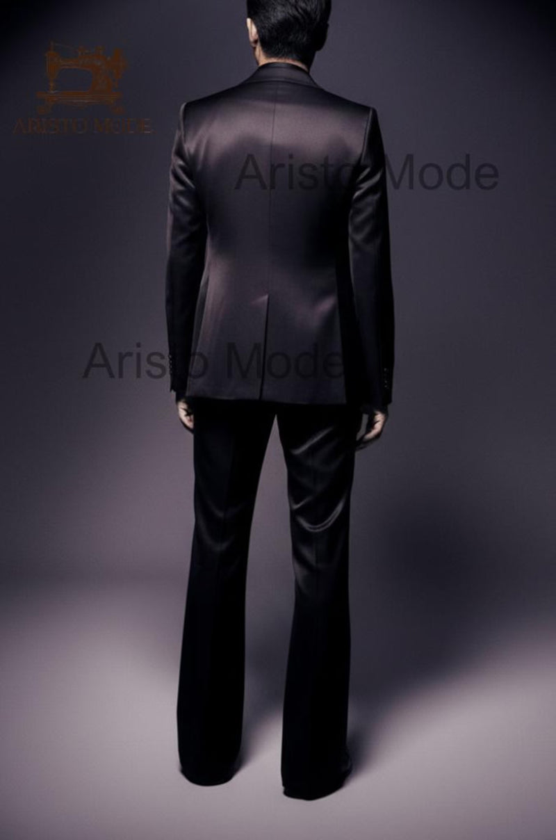 Vintage Men’s Black Satin Suit