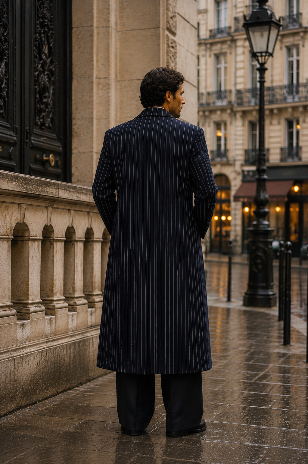 1920s Pinstripe Overcoat for Men