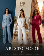Three Piece Light Blue Women Suit