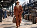 1940s Style Men's Rust Suit