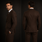 Men's Brown Double Breasted Suit