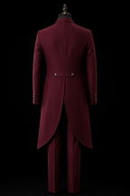 Victorian-inspired burgundy tailcoat suit - 3 Piece Formal Suit