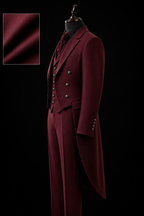 Victorian-inspired burgundy tailcoat suit - 3 Piece Formal Suit