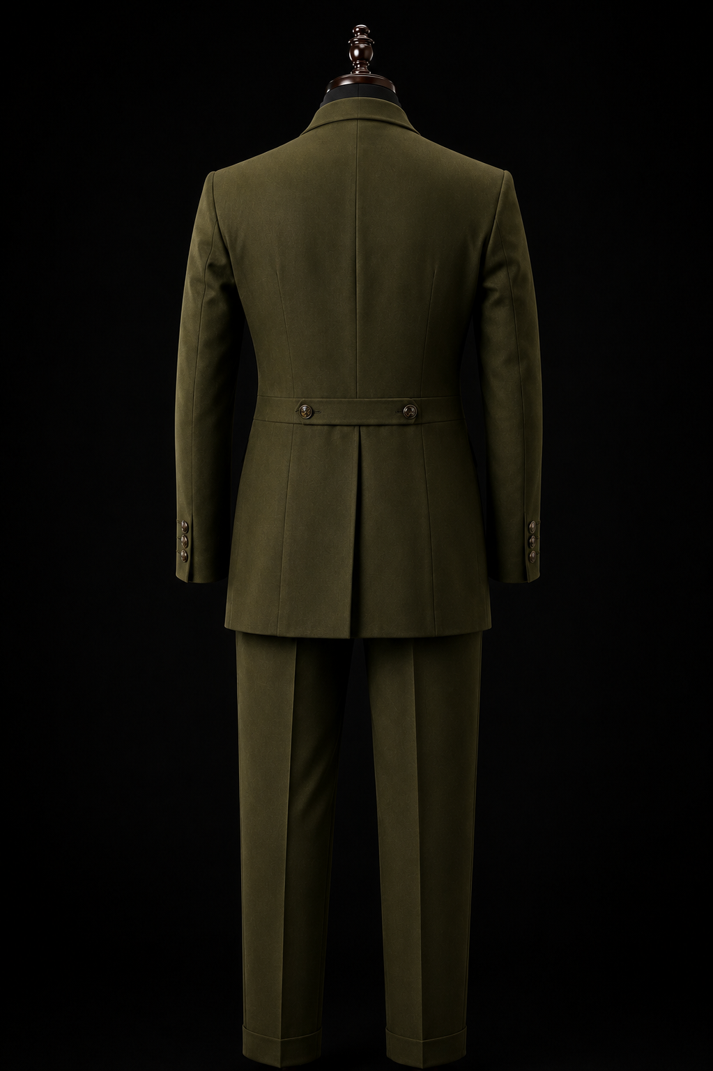 Olive Green Double Breasted Suit Inspired By Iconic 1970s Tailoring