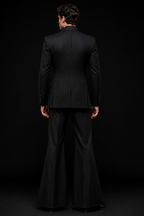 Vintage 50s Men's Pinstripe Suit | Flared Wide-Leg Pant, Double-Breasted Suit For Mens