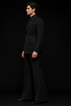 Vintage 50s Men's Pinstripe Suit | Flared Wide-Leg Pant, Double-Breasted Suit For Mens