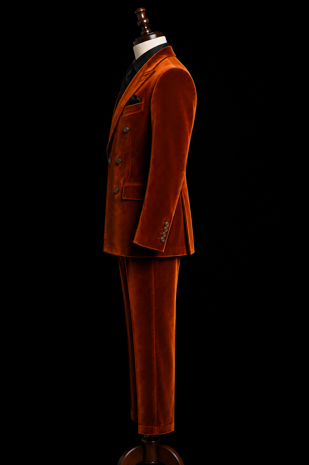 Burnt Orange Velvet Suit for Men | Custom-Tailored Suit with Flared Trousers