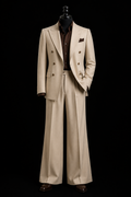 Men’s Cream Vintage Suit - Styled With Rich Brown Shirt