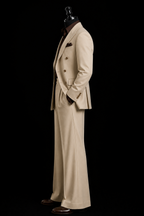 Men’s Cream Vintage Suit - Styled With Rich Brown Shirt