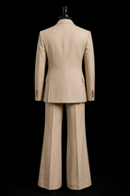 Men’s Cream Vintage Suit - Styled With Rich Brown Shirt