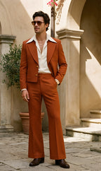 Burnt Orange 70s Men's Suit