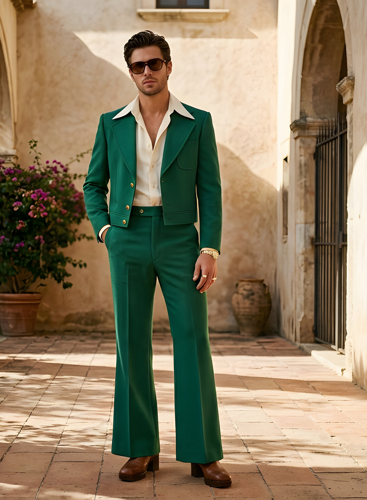 Emerald Green 70s Men's Suit |