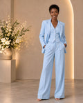 Three Piece Light Blue Women Suit