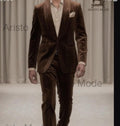 Caramel Brown Velvet Suit