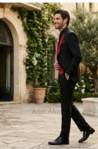 Black & Red Wedding Tuxedo for Men