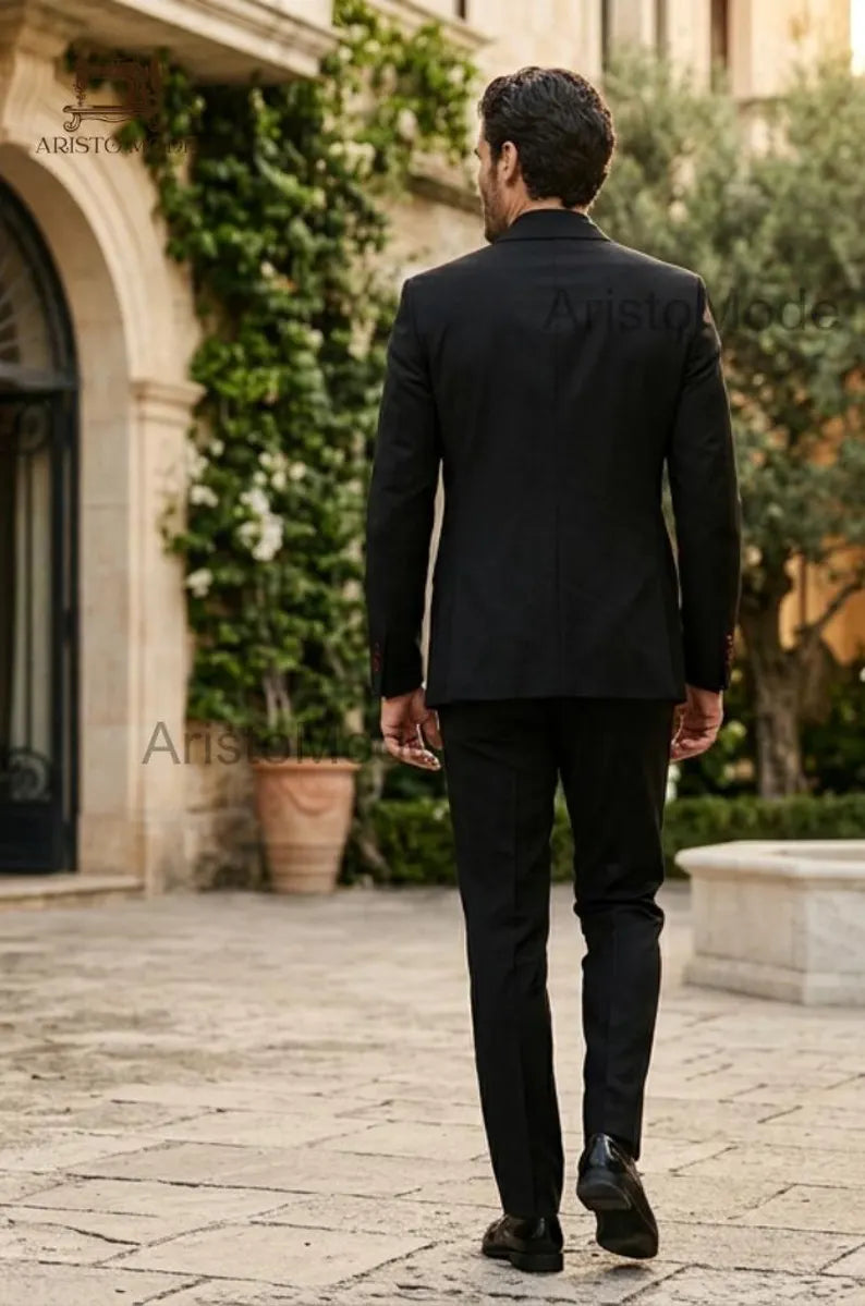 Black & Red Wedding Tuxedo for Men