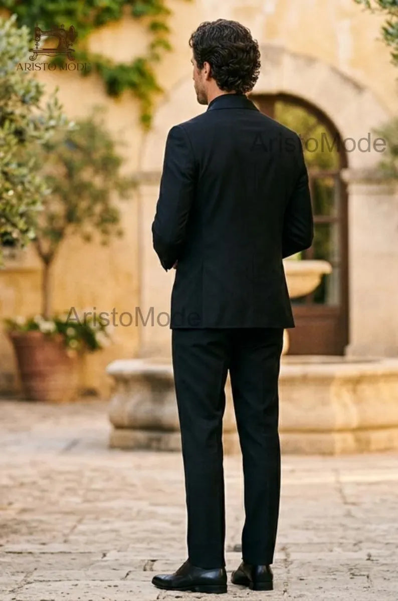 Black & Royal Blue Tuxedo Suit for Men