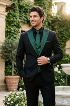 Black Three Piece Suit for Men