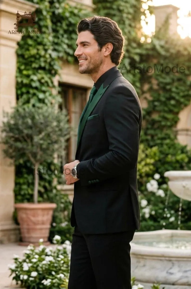 Black Three Piece Suit for Men