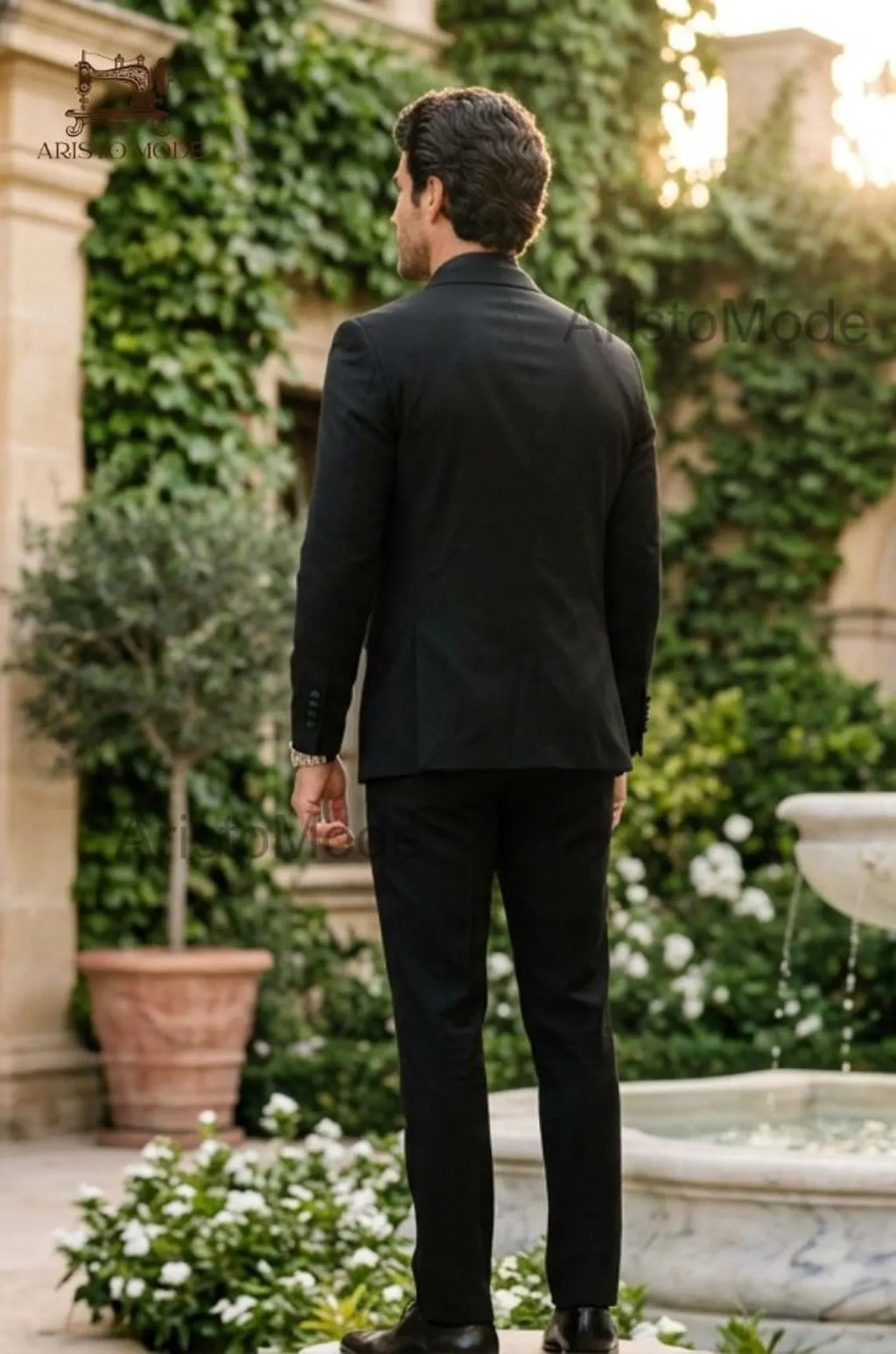Black Three Piece Suit for Men