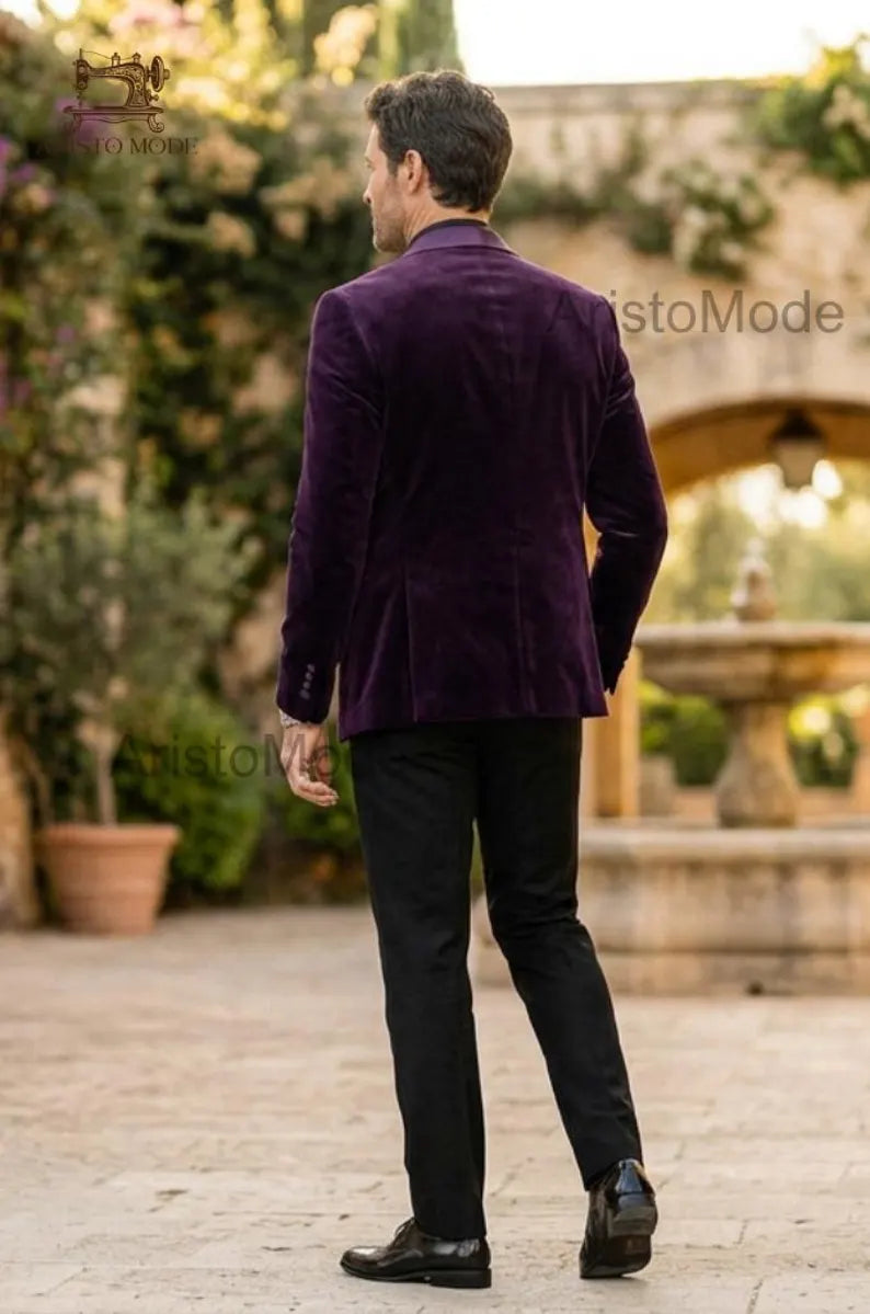 Purple Velvet Tuxedo for Men