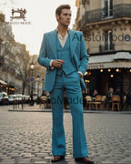Teal Blue Men’s 3 Piece Suit