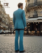 Teal Blue Men’s 3 Piece Suit