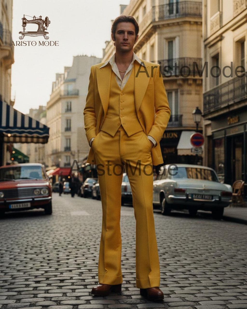 Yellow 70s Men’s 3 Piece Suit