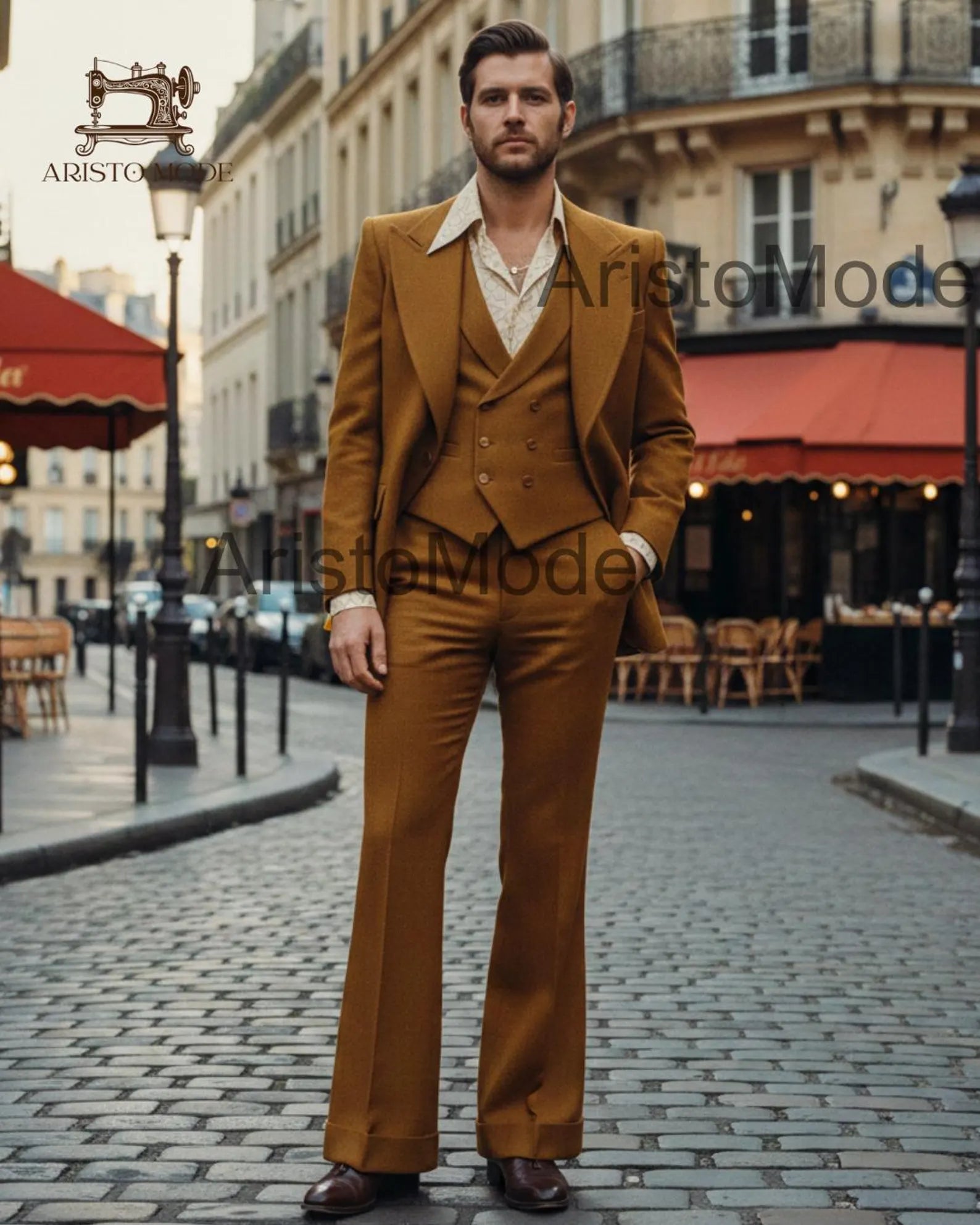 Burnt Mustard Men’s 3 Piece Suit