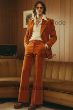 Burnt Orange Velvet Suit