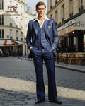Navy Blue 70s Men’s 3 Piece Suit
