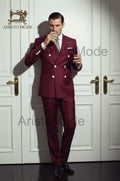Burgundy Double Breasted Suit