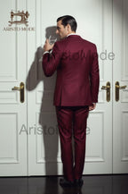 Burgundy Double Breasted Suit