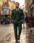 Dark Green 3 Piece Suit for Men