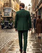 Dark Green 3 Piece Suit for Men