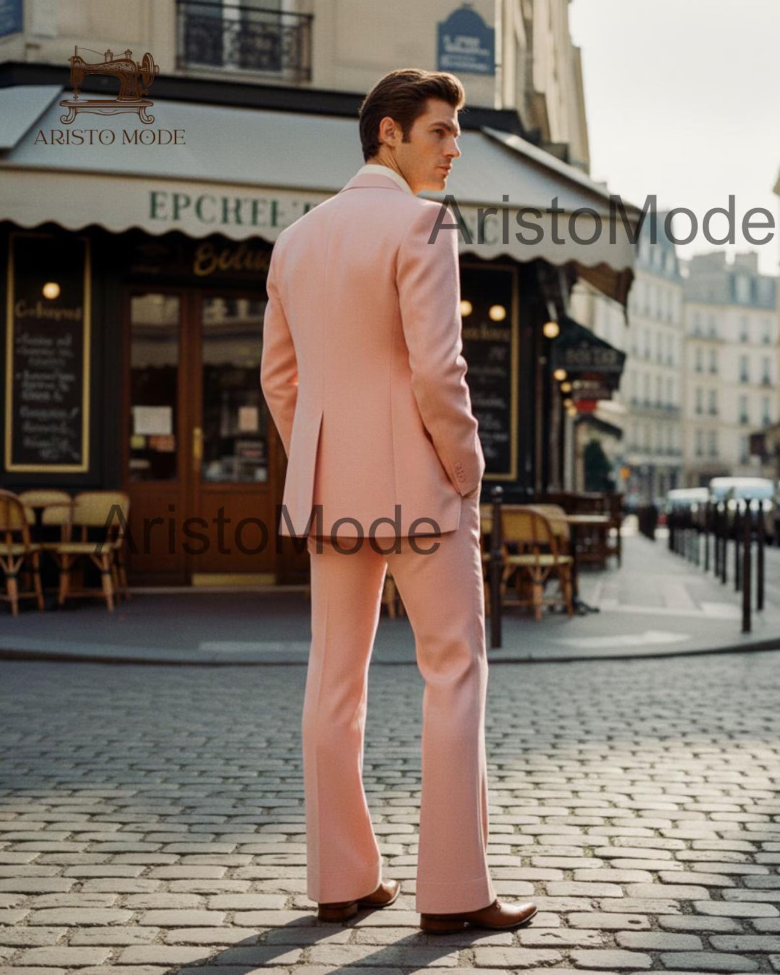 Dusty Rose Pink 70s Men’s 3 Piece Suit