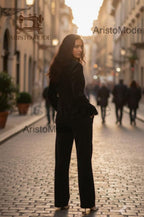 Black Velvet Pantsuit for Women