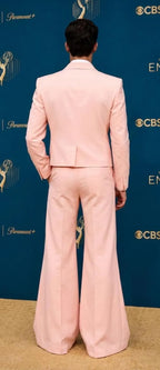 Blush Pink 70s Flared Suit for Men