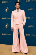 Blush Pink 70s Flared Suit for Men