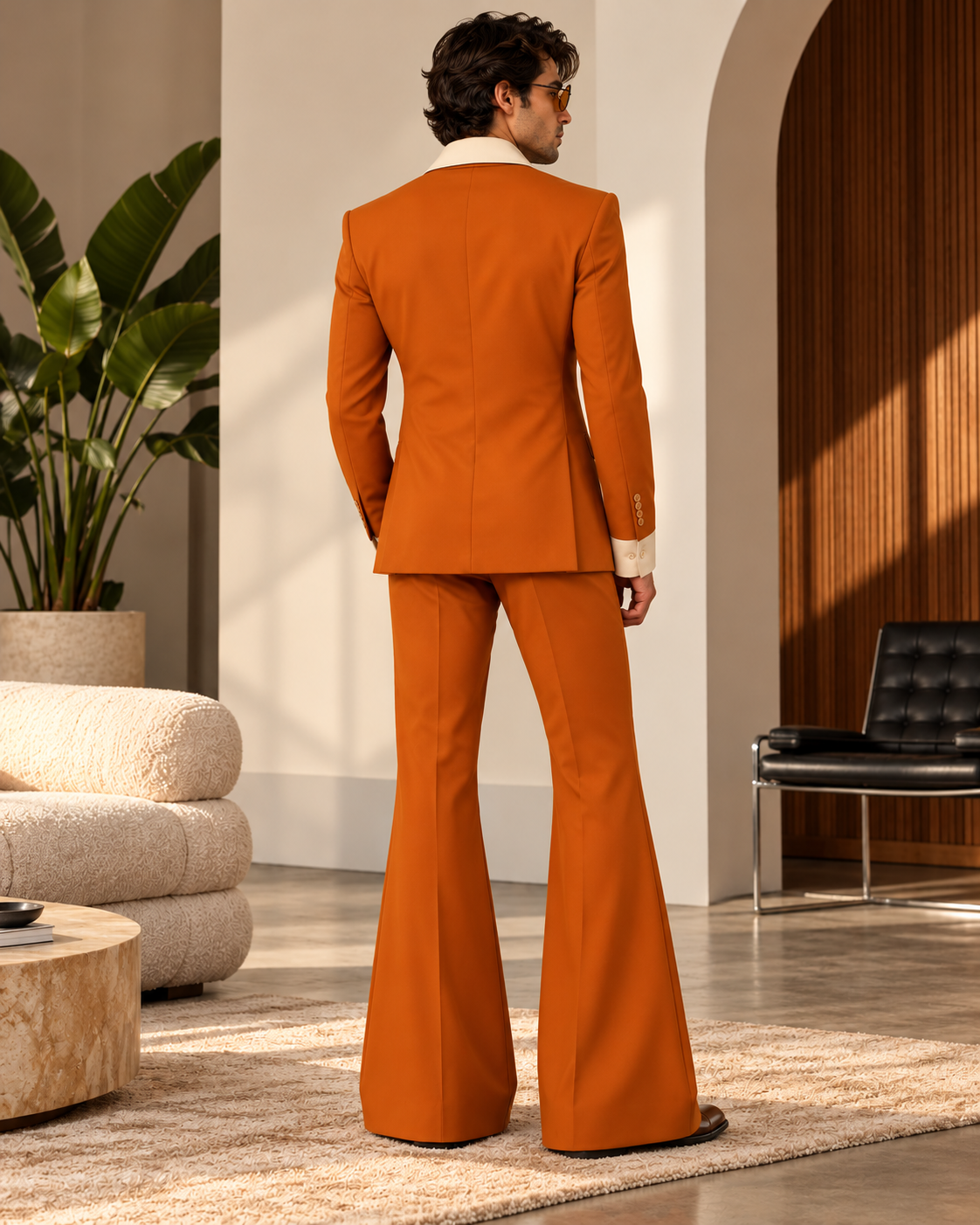 Burnt Orange Vintage 70s Suit,