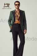 70s Green Tuxedo for Men, Retro Disco Suit
