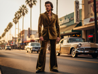 Leopard Print Velvet 70s Suit for Men | Double-Breasted Retro Suit