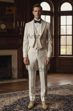 Victorian Off-White Tailcoat for Men