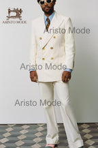 White Men’s Double Breasted Suit