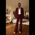 Vintage 70s Burgundy Flared Suit
