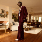 Vintage 70s Burgundy Flared Suit